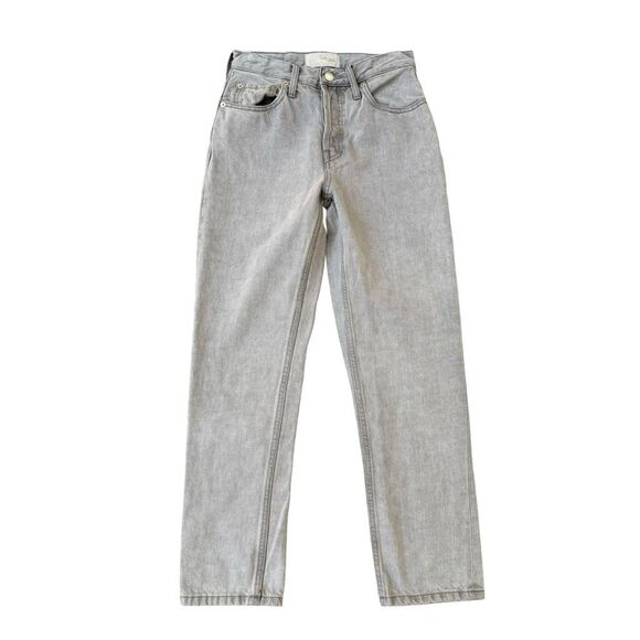 Everlane Jeans Womens Crop Straight The 90s Cheeky Jean Gray Button Fly size 24 - Picture 1 of 8
